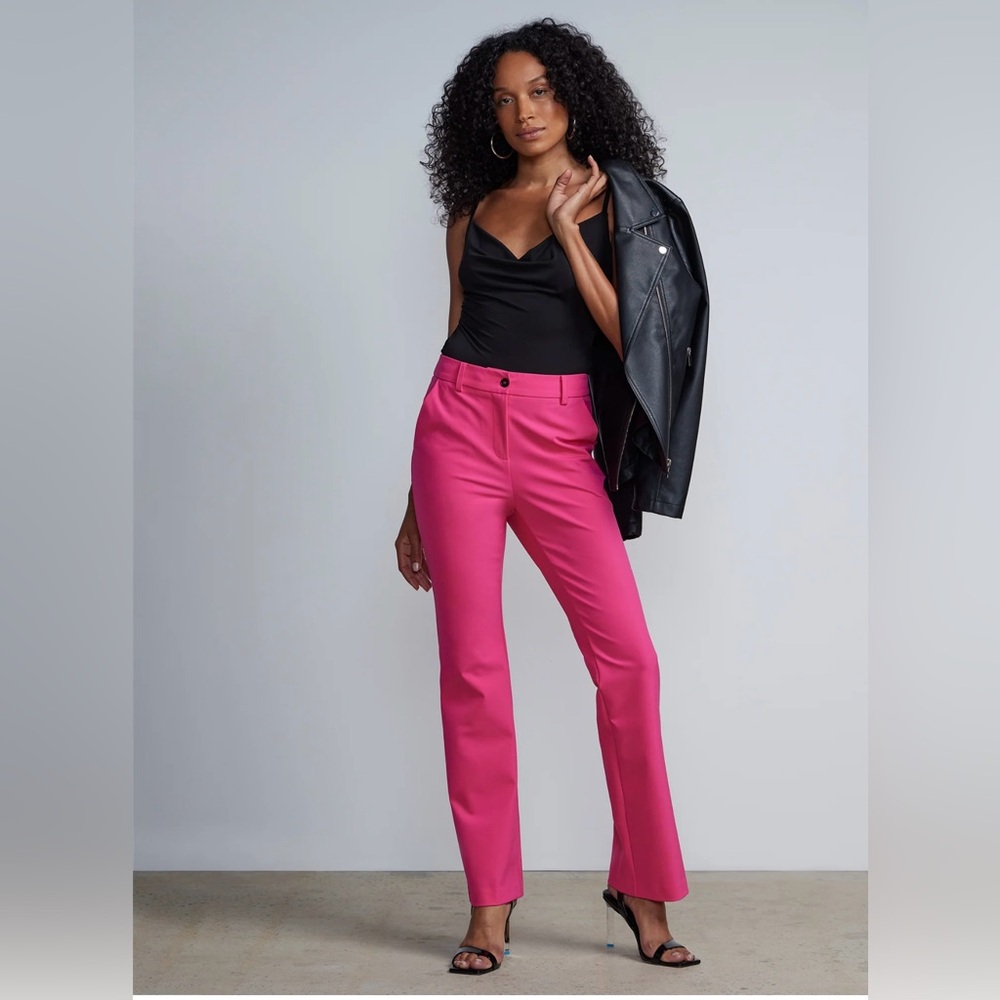 NWT NY&Co High rise boot cut pink dress pants size 14 average.